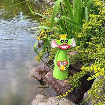 Froschkönig - Pfostenhocker - Gartendekoration