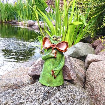 Preview: kleiner, lustiger  Pfostenfrosch - Gartendekoration