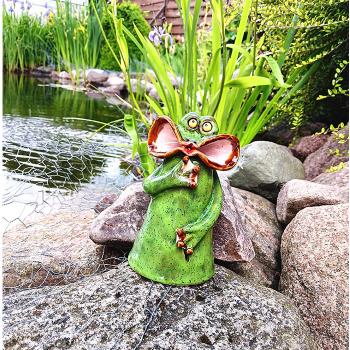 Preview: kleiner, lustiger  Pfostenfrosch - Gartendekoration