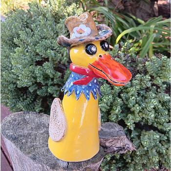 lustiger Enterich - Pfostenhocker - Gartendekoration - frostfest