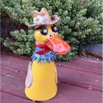 Preview: lustiger Enterich - Pfostenhocker - Gartendekoration - frostfest
