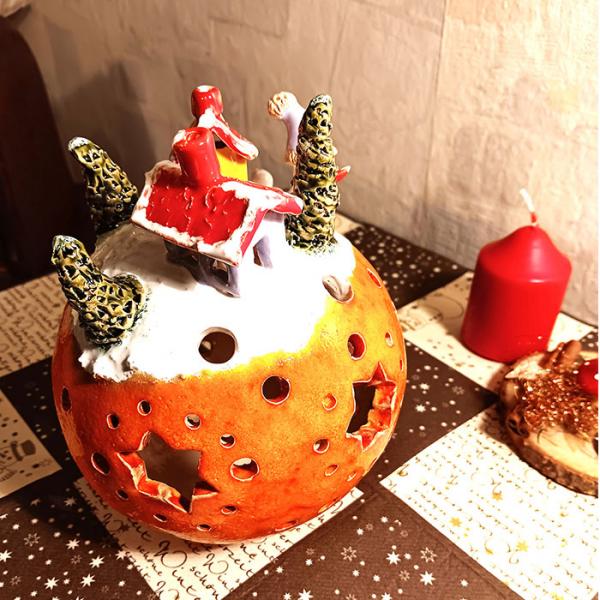 weihnachtliche Windlichtkugel